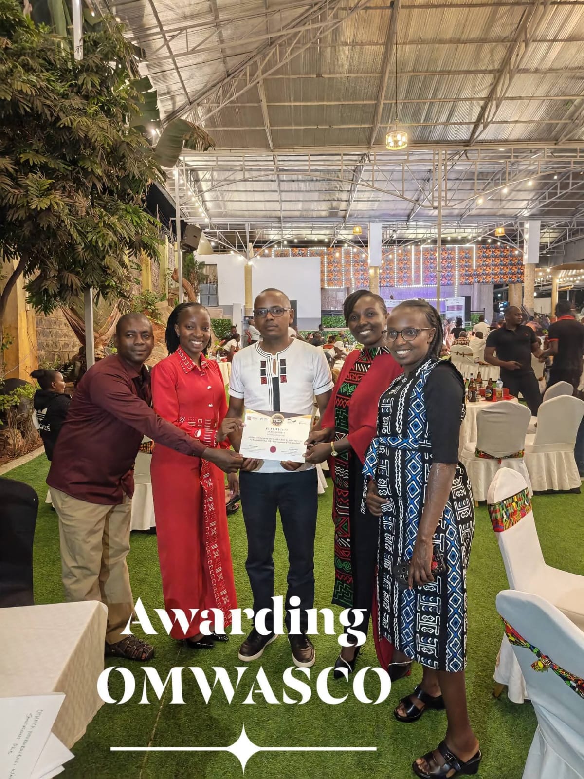 Recognition by Mukurweini Technical Training Institute as a top partner in providing industrial training support.